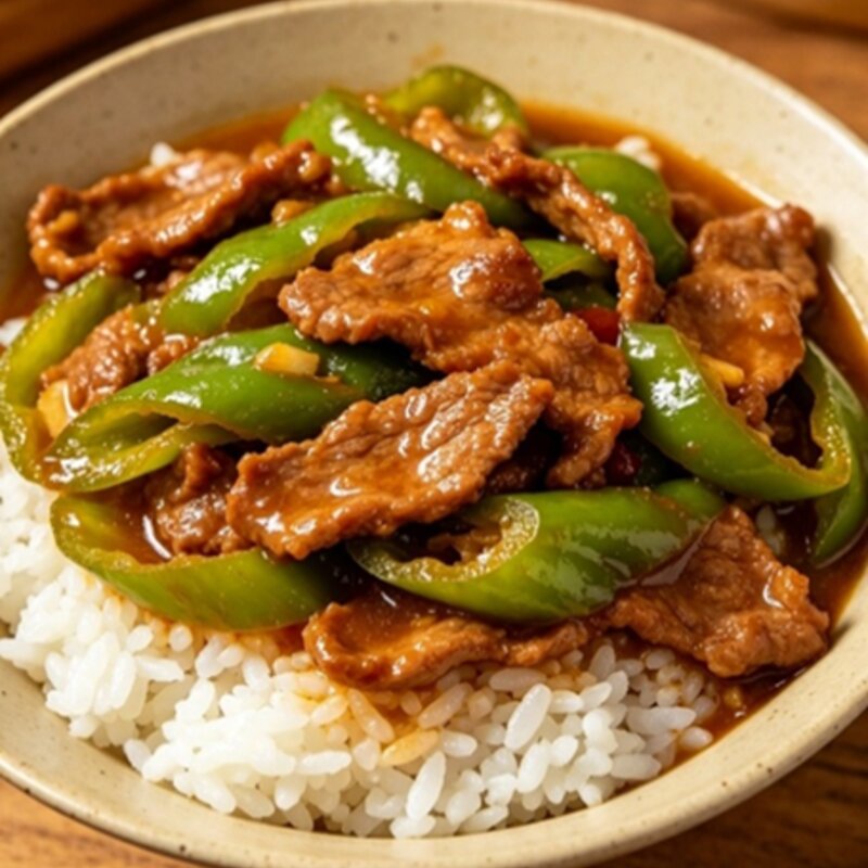 青椒炒肉盖饭