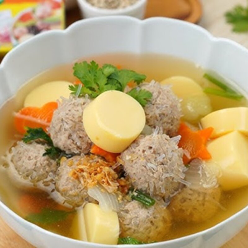 豆腐猪肉末清汤